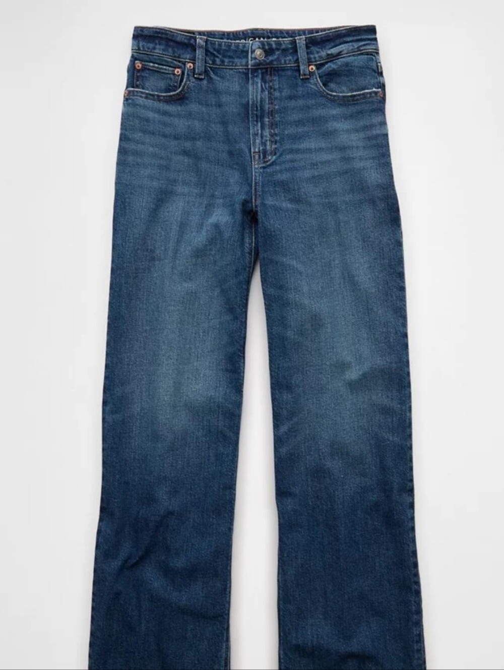 American Eagle Dark Indigo Dreamy Drape Stretch Super High-Waisted Wide Leg 10 - Picture 11 of 13